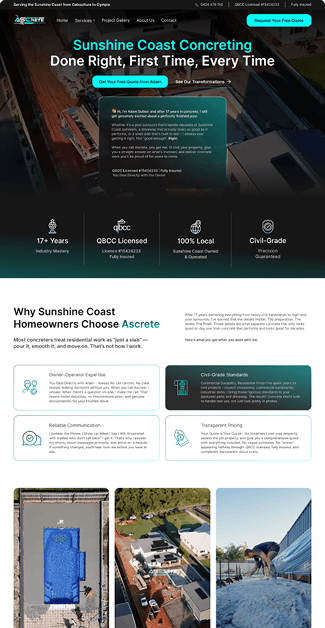 Professional Sunshine Coast concreting for residential and commercial projects.