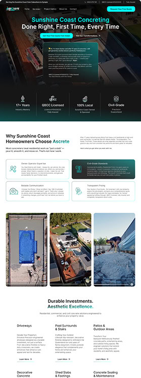 Sunshine Coast concreting with a focus on quality and durability for homes and businesses.