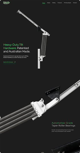 Heavy-duty tilt hardware with Australian patent, ideal for automotive applications.