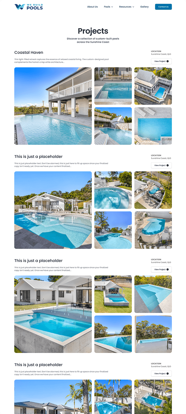 Modern swimming pools and outdoor living spaces by WeBuildPools.