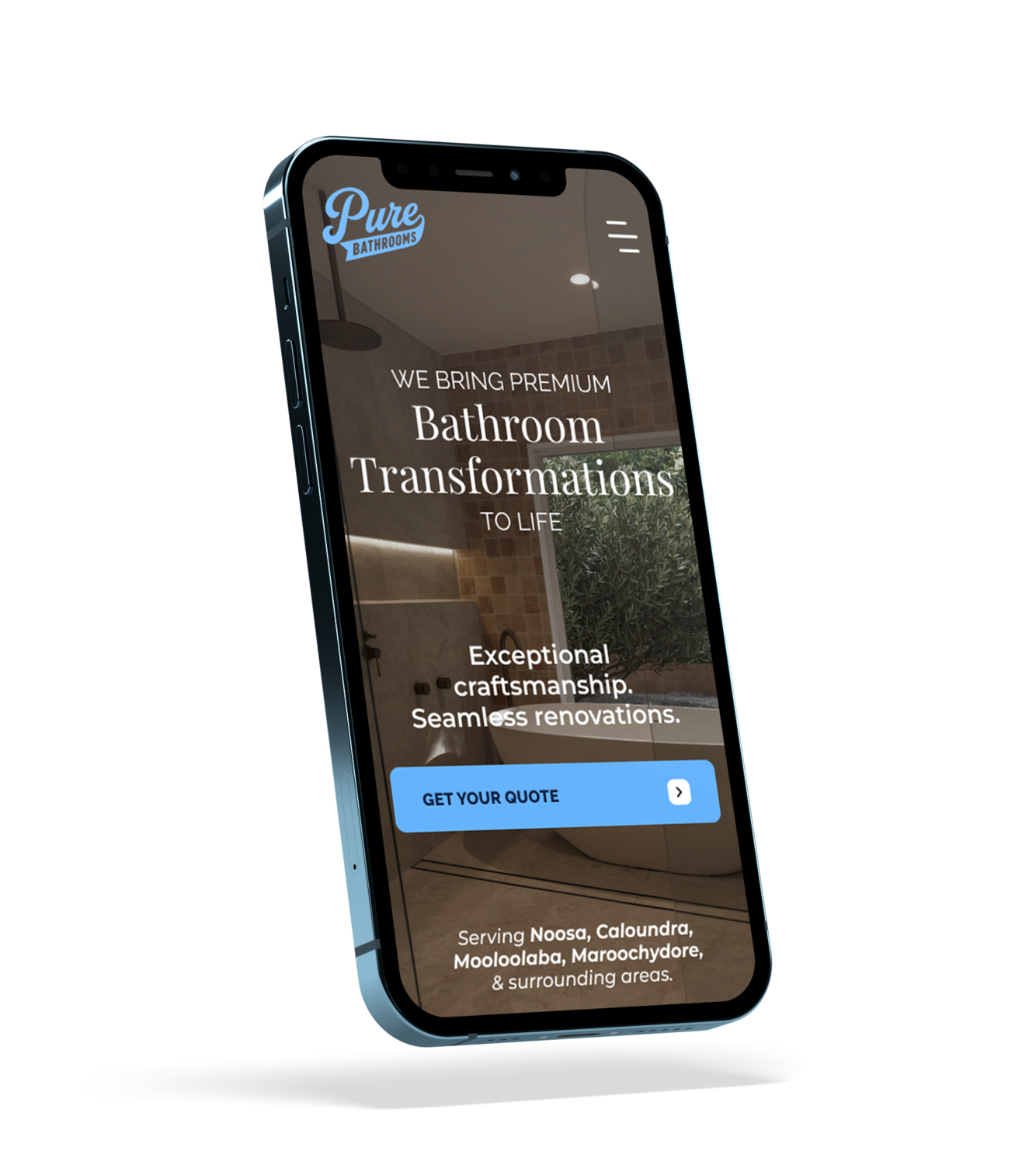 Mobile website display for Smart Doors and Gates in Queensland.