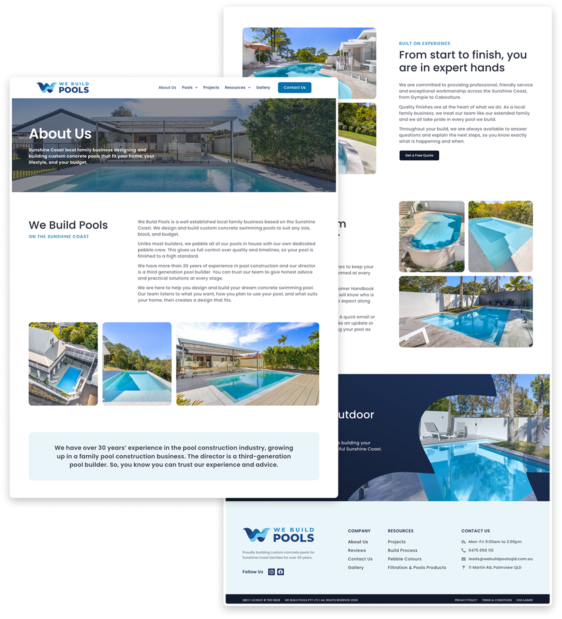 Pool construction project by WeBuildPools on the Sunshine Coast.