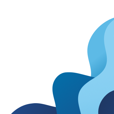 Abstract blue shapes representing water and pool design elements.