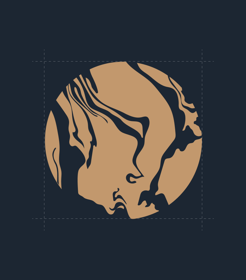 Abstract circular design inspired by natural stone patterns and textures.