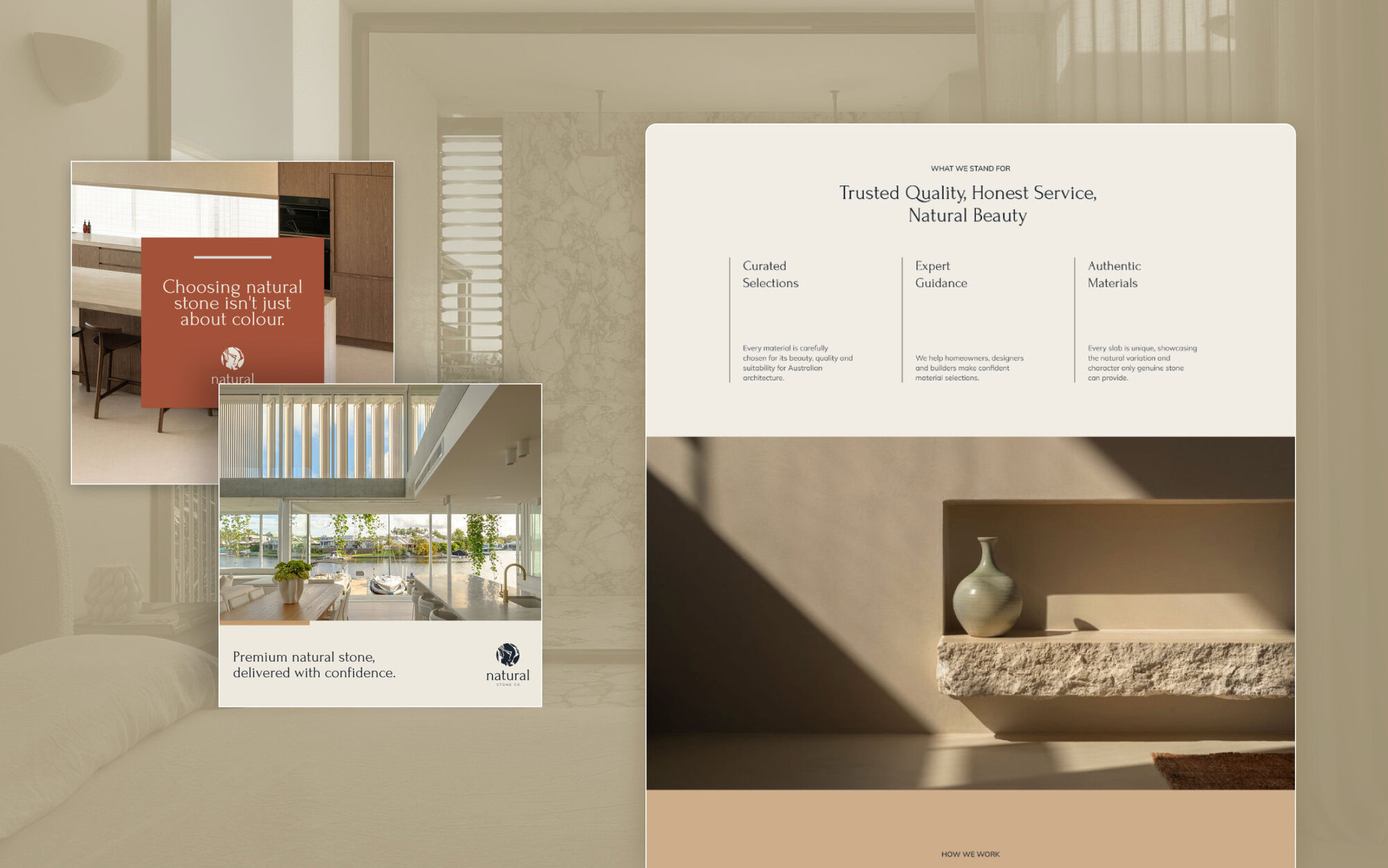Natural stone interior feature with modern design and elegant decor.