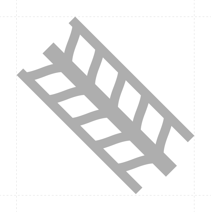 Steel fixing ladder used in construction for reinforcement placement.